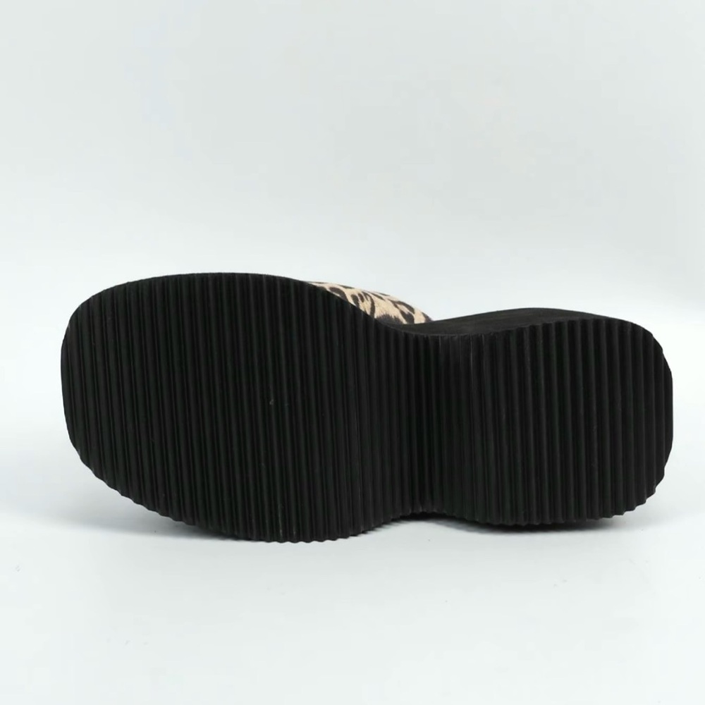 Leopard Print Wedge Sandal Trendy Platform Sandal - Picture 5 of 5